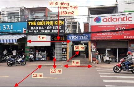 Nguyên tầng Trệt 150m2(5x30), 2 mặt tiền: 337 Lê Quang Định, P.5, Bình Thạnh